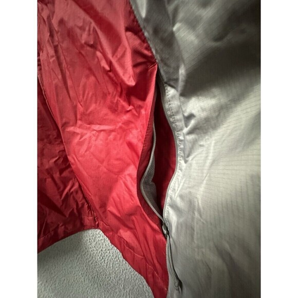 Eddie Bauer Rain Jacket Mens TXL Red Hooded Lined Pockets Full Zip Rain Coat - Picture 6 of 15